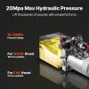 image:imageVEVOR 4 Quart Hydraulic Power Unit Double Acting Dump Trailer Pump 3200 PSI Max Relief Pressure amp 091 GPM Flow Rate DC 12V Hydraulic Pump with Metal Reservoir for Dump Trailer Car Lifting Black4 Quart