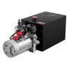 image:imageVEVOR 4 Quart Hydraulic Power Unit Double Acting Dump Trailer Pump 3200 PSI Max Relief Pressure amp 091 GPM Flow Rate DC 12V Hydraulic Pump with Metal Reservoir for Dump Trailer Car Lifting Black12 Quart