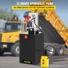 image:imageVEVOR 4 Quart Hydraulic Power Unit Double Acting Dump Trailer Pump 3200 PSI Max Relief Pressure amp 091 GPM Flow Rate DC 12V Hydraulic Pump with Metal Reservoir for Dump Trailer Car Lifting Black15 Quart
