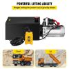 image:imageVEVOR 4 Quart Hydraulic Power Unit Double Acting Dump Trailer Pump 3200 PSI Max Relief Pressure amp 091 GPM Flow Rate DC 12V Hydraulic Pump with Metal Reservoir for Dump Trailer Car Lifting Black10 Quart