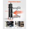image:imageVEVOR Foldable Utility Service Cart 165LBS 3 Shelf Heavy Duty Plastic Rolling Cart with 360 Swivel Wheels 2 with Brakes Ergonomic Handle Portable Garage Tool Cart for Warehouse Office Home