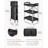 image:imageVEVOR Foldable Utility Service Cart 165LBS 3 Shelf Heavy Duty Plastic Rolling Cart with 360 Swivel Wheels 2 with Brakes Ergonomic Handle Portable Garage Tool Cart for Warehouse Office Home