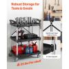image:imageVEVOR Foldable Utility Service Cart 165LBS 3 Shelf Heavy Duty Plastic Rolling Cart with 360 Swivel Wheels 2 with Brakes Ergonomic Handle Portable Garage Tool Cart for Warehouse Office Home