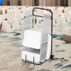 image:imageVEVOR Folding Chair Rack 300 LBS Capacity LShape Vertical Placement Chair Cart for 25 Chairs HeavyDuty Metal Chair Storage Dolly with Rubber Wheels MultiFunction Chair Holder Matte BlackHanging type