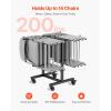 image:imageVEVOR Folding Chair Rack 300 LBS Capacity LShape Vertical Placement Chair Cart for 25 Chairs HeavyDuty Metal Chair Storage Dolly with Rubber Wheels MultiFunction Chair Holder Matte BlackTShape type