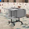 image:imageVEVOR Folding Chair Rack 300 LBS Capacity LShape Vertical Placement Chair Cart for 25 Chairs HeavyDuty Metal Chair Storage Dolly with Rubber Wheels MultiFunction Chair Holder Matte BlackTShape type