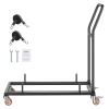 image:imageVEVOR Folding Chair Rack 300 LBS Capacity LShape Vertical Placement Chair Cart for 25 Chairs HeavyDuty Metal Chair Storage Dolly with Rubber Wheels MultiFunction Chair Holder Matte BlackHorizontal