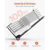 image:imageVEVOR Folding Chair Rack 300 LBS Capacity LShape Vertical Placement Chair Cart for 25 Chairs HeavyDuty Metal Chair Storage Dolly with Rubber Wheels MultiFunction Chair Holder Matte BlackHanging type