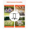 image:imageVEVOR Folding Chair Rack 300 LBS Capacity LShape Vertical Placement Chair Cart for 25 Chairs HeavyDuty Metal Chair Storage Dolly with Rubber Wheels MultiFunction Chair Holder Matte BlackTShape type