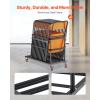 image:imageVEVOR Folding Chair Rack 300 LBS Capacity LShape Vertical Placement Chair Cart for 25 Chairs HeavyDuty Metal Chair Storage Dolly with Rubber Wheels MultiFunction Chair Holder Matte BlackVertical
