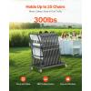 image:imageVEVOR Folding Chair Rack 300 LBS Capacity LShape Vertical Placement Chair Cart for 25 Chairs HeavyDuty Metal Chair Storage Dolly with Rubber Wheels MultiFunction Chair Holder Matte BlackVertical