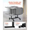 image:imageVEVOR Folding Chair Rack 300 LBS Capacity LShape Vertical Placement Chair Cart for 25 Chairs HeavyDuty Metal Chair Storage Dolly with Rubber Wheels MultiFunction Chair Holder Matte BlackTShape type