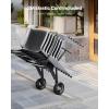 image:imageVEVOR Folding Chair Rack 300 LBS Capacity LShape Vertical Placement Chair Cart for 25 Chairs HeavyDuty Metal Chair Storage Dolly with Rubber Wheels MultiFunction Chair Holder Matte BlackStacking type