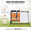 image:imageVEVOR Folding Chair Rack 400 LBS Capacity HeavyDuty Chair Cart for 42 Chairs or 12 Tables MultiFunction Chair Storage Dolly with Rubber Wheels and Holders Large Chair Holder Matte BlackBlack