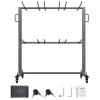 image:imageVEVOR Folding Chair Rack 800 LBS Capacity HeavyDuty Chair Cart for 84 Chairs 12 Tables42 Chairs DualLayer Chair Storage Dolly with Rubber Wheels and Holders Large Chair Holder Matte Black