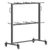 image:imageVEVOR Folding Chair Rack 800 LBS Capacity HeavyDuty Chair Cart for 84 Chairs 12 Tables42 Chairs DualLayer Chair Storage Dolly with Rubber Wheels and Holders Large Chair Holder Matte Black