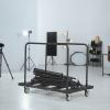 image:imageVEVOR Folding Table Cart Heavy Duty Table Trolley with 5 Swivel Wheels 1800 LBS Drywall Dolly Cart for Garage Home Warehouse Party Event Hotel Furniture 10 Table Capacity1800LBS  Double Bar