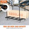 image:imageVEVOR Folding Table Cart Heavy Duty Table Trolley with 5 Swivel Wheels 1800 LBS Drywall Dolly Cart for Garage Home Warehouse Party Event Hotel Furniture 10 Table Capacity1800LBS  Double Bar
