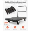 image:imageVEVOR Folding Table Cart Heavy Duty Table Trolley with 5 Swivel Wheels 1800 LBS Drywall Dolly Cart for Garage Home Warehouse Party Event Hotel Furniture 10 Table CapacityMultifunction  Double Bar