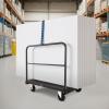 image:imageVEVOR Folding Table Cart Heavy Duty Table Trolley with 5 Swivel Wheels 1800 LBS Drywall Dolly Cart for Garage Home Warehouse Party Event Hotel Furniture 10 Table CapacityMultifunction  Double Bar