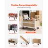 image:imageVEVOR Platform Truck 2000 lbs Capacity Steel Flatbed Cart 47 Length x 24 Width x 32 Height Flat Dolly Hand Trucks with 5 Nylon Casters HeavyDuty Utility Push Carts for Luggage Moving445  266  421in1130  675  1070 mm