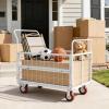 image:imageVEVOR Platform Truck 2000 lbs Capacity Steel Flatbed Cart 47 Length x 24 Width x 32 Height Flat Dolly Hand Trucks with 5 Nylon Casters HeavyDuty Utility Push Carts for Luggage Moving445  266  421in1130  675  1070 mm