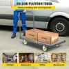 image:imageVEVOR Platform Truck 2000 lbs Capacity Steel Flatbed Cart 47 Length x 24 Width x 32 Height Flat Dolly Hand Trucks with 5 Nylon Casters HeavyDuty Utility Push Carts for Luggage Moving47 x 24 x 32