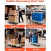 image:imageVEVOR Platform Truck 2000 lbs Capacity Steel Flatbed Cart 47 Length x 24 Width x 32 Height Flat Dolly Hand Trucks with 5 Nylon Casters HeavyDuty Utility Push Carts for Luggage Moving600  161  595 in 1525  410  1510 mm