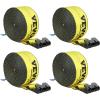 image:imageVEVOR Truck Straps 4 x30 Heavy Duty Tie Down wFlat Hooks 18000lbs Break Strength WLL 6000lbs Cargo Straps tie Down for Flatbeds Trucks Trailers Farms Rescues Tree Saver Yellow10 PackYellow