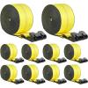 image:imageVEVOR Truck Straps 4 x30 Heavy Duty Tie Down wFlat Hooks 18000lbs Break Strength WLL 6000lbs Cargo Straps tie Down for Flatbeds Trucks Trailers Farms Rescues Tree Saver Yellow10 PackYellow
