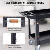 image:imageVEVOR Utility Service Cart 2 Shelf 550LBS Heavy Duty Plastic Rolling Utility Cart Medium Lipped Shelf 360 Swivel Wheels Ergonomic Storage Handle for Warehouse Garage Black