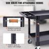 image:imageVEVOR Utility Service Cart 2 Shelf 550LBS Heavy Duty Plastic Rolling Utility Cart with 360 Swivel Wheels 2 with Brakes Large Lipped Shelf Ergonomic Storage Handle for WarehouseGarageCleaning