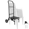 image:imageVEVOR Folding Chair Rack 300 LBS Capacity LShape Vertical Placement Chair Cart for 25 Chairs HeavyDuty Metal Chair Storage Dolly with Rubber Wheels MultiFunction Chair Holder Matte BlackStacking type