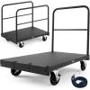 image:imageVEVOR Folding Table Cart Heavy Duty Table Trolley with 5 Swivel Wheels 1800 LBS Drywall Dolly Cart for Garage Home Warehouse Party Event Hotel Furniture 10 Table CapacityMultifunction  Double Bar