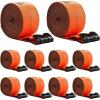 image:imageVEVOR Truck Straps 4 x30 Heavy Duty Tie Down wFlat Hooks 18000lbs Break Strength WLL 6000lbs Cargo Straps tie Down for Flatbeds Trucks Trailers Farms Rescues Tree Saver Yellow10 PackOrange
