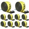 image:imageVEVOR Truck Straps 4 x30 Heavy Duty Tie Down wFlat Hooks 18000lbs Break Strength WLL 6000lbs Cargo Straps tie Down for Flatbeds Trucks Trailers Farms Rescues Tree Saver Yellow10 PackYellow