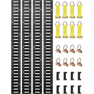 image:imageVEVOR E Track TieDown Rail Kit 32PCS 5FT ETracks Set Includes 8 Steel Rails amp 8 O Rings amp 8 TieOffs with DRing amp 8 End Caps Securing Accessories for Cargo Motorcycles and Bikes5FT28Pcs