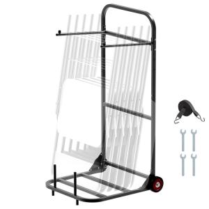 image:imageVEVOR Folding Chair Rack 300 LBS Capacity LShape Vertical Placement Chair Cart for 25 Chairs HeavyDuty Metal Chair Storage Dolly with Rubber Wheels MultiFunction Chair Holder Matte BlackHanging type