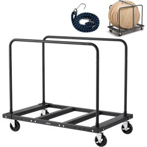 image:imageVEVOR Folding Table Cart Heavy Duty Table Trolley with 5 Swivel Wheels 1800 LBS Drywall Dolly Cart for Garage Home Warehouse Party Event Hotel Furniture 10 Table Capacity1800LBS  NEW