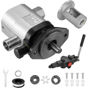 image:imageVEVOR Hydraulic Log Splitter Pump Kit 22GPM 2 Stage 4000PSI Aluminum Hydraulic Gear Pump with Valve Coupling Installation Base 34 NPT Outlet 3600 RPM for Small Engine Mounting Log Splitter