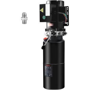 image:imageVEVOR Hydraulic Pump Double Acting 4 Way Hydraulic Power Unit Double Solenoid Hydraulic Power Pack 12V DC Hydraulic Power Pump with 45Liter Reservoir for Dump Trailer Car Lifting10 Quart