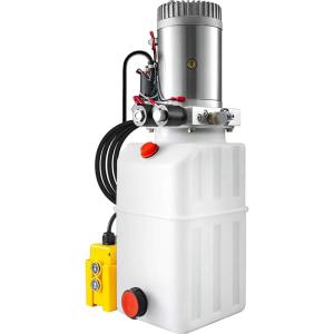 image:imageVEVOR Hydraulic Pump Double Acting 4 Way Hydraulic Power Unit Double Solenoid Hydraulic Power Pack 12V DC Hydraulic Power Pump with 45Liter Reservoir for Dump Trailer Car LiftingDouble Acting 6 Quart
