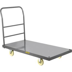 image:imageVEVOR Platform Truck 2000 lbs Capacity Steel Flatbed Cart 47 Length x 24 Width x 32 Height Flat Dolly Hand Trucks with 5 Nylon Casters HeavyDuty Utility Push Carts for Luggage Moving47 x 24 x 32