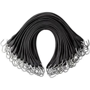 image:imageVEVOR Rubber Bungee Cords 50 Pack 21 Long Weatherproof Natural Rubber Tie Down Straps with Crimped S Hooks Heavy Duty Outdoor Tarp Straps for Securing Flatbed Trailers Canvases Cargo and More31inch 50pcs