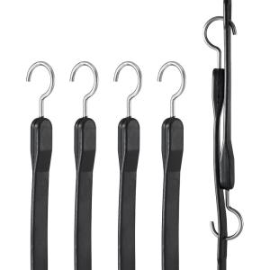 image:imageVEVOR Rubber Bungee Cords 50 Pack 21 Long Weatherproof Natural Rubber Tie Down Straps with Crimped S Hooks Heavy Duty Outdoor Tarp Straps for Securing Flatbed Trailers Canvases Cargo and More40inch 4pcs Adjustable