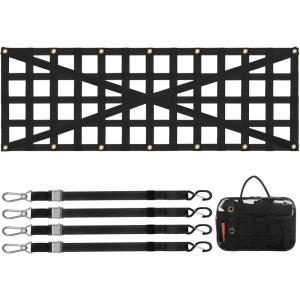 image:imageVEVOR Tailgate Net for Truck Bed 54 in x 18 in Cargo Net Durable with 4 Adjustable Buckle Straps CrossReinforced Design Extendable amp Durable Suitable for Truck Trailer Pickup Boat Jeep SUV54 in x 18 in