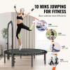 image:imageVEVOR Foldable Mini Trampoline 51 Inch Fitness Rebounder Max Load 450lbs Exercise Trampoline Stable amp Quiet Trampoline with 4 Level Height Adjustable Foam Handle for Adults IndoorGarden Workout48 Round Bungee cords Handle