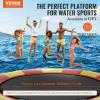 image:imageVEVOR Inflatable Water Bouncer 15ft Recreational Water Trampoline Portable Bounce Swim Platform with 3Step Ladder amp Electric Air Pump Kids Adults Floating Rebounder for Pool Lake Water Sports17ft Yellowred