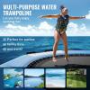 image:imageVEVOR Inflatable Water Bouncer 15ft Recreational Water Trampoline Portable Bounce Swim Platform with 3Step Ladder amp Electric Air Pump Kids Adults Floating Rebounder for Pool Lake Water Sports10ft Bluewhite
