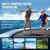 image:imageVEVOR Inflatable Water Bouncer 15ft Recreational Water Trampoline Portable Bounce Swim Platform with 3Step Ladder amp Electric Air Pump Kids Adults Floating Rebounder for Pool Lake Water Sports13ft Bluewhite